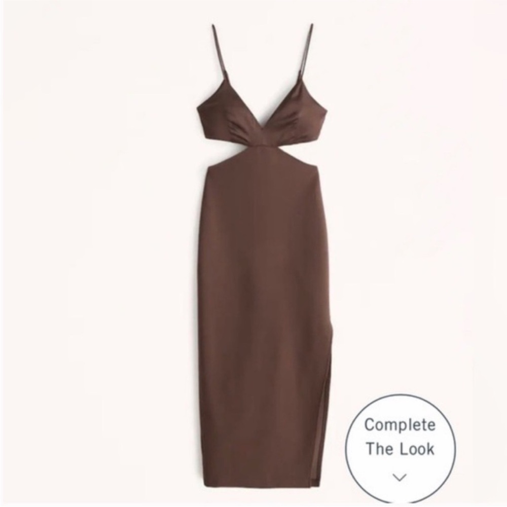 Brown Abercrombie & Fitch Midi Dress